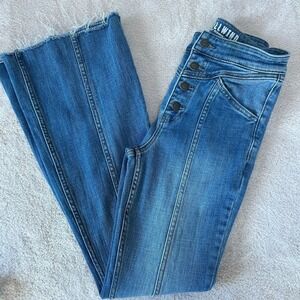 Idyllwind by M. Lambert Women Size 0 Flare Med Wash Blue Denim Jeans 31" Inseam
